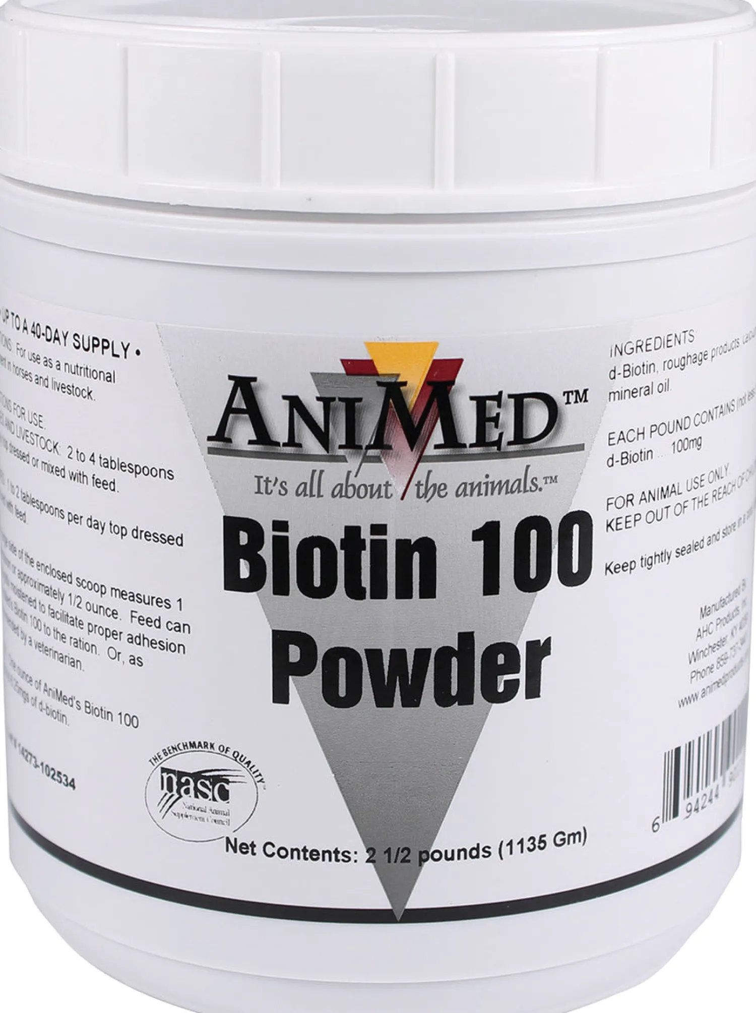 Sale ANIMAL HEALTH INT AniMed™ Biotin 100 Powder - 2.5 lb