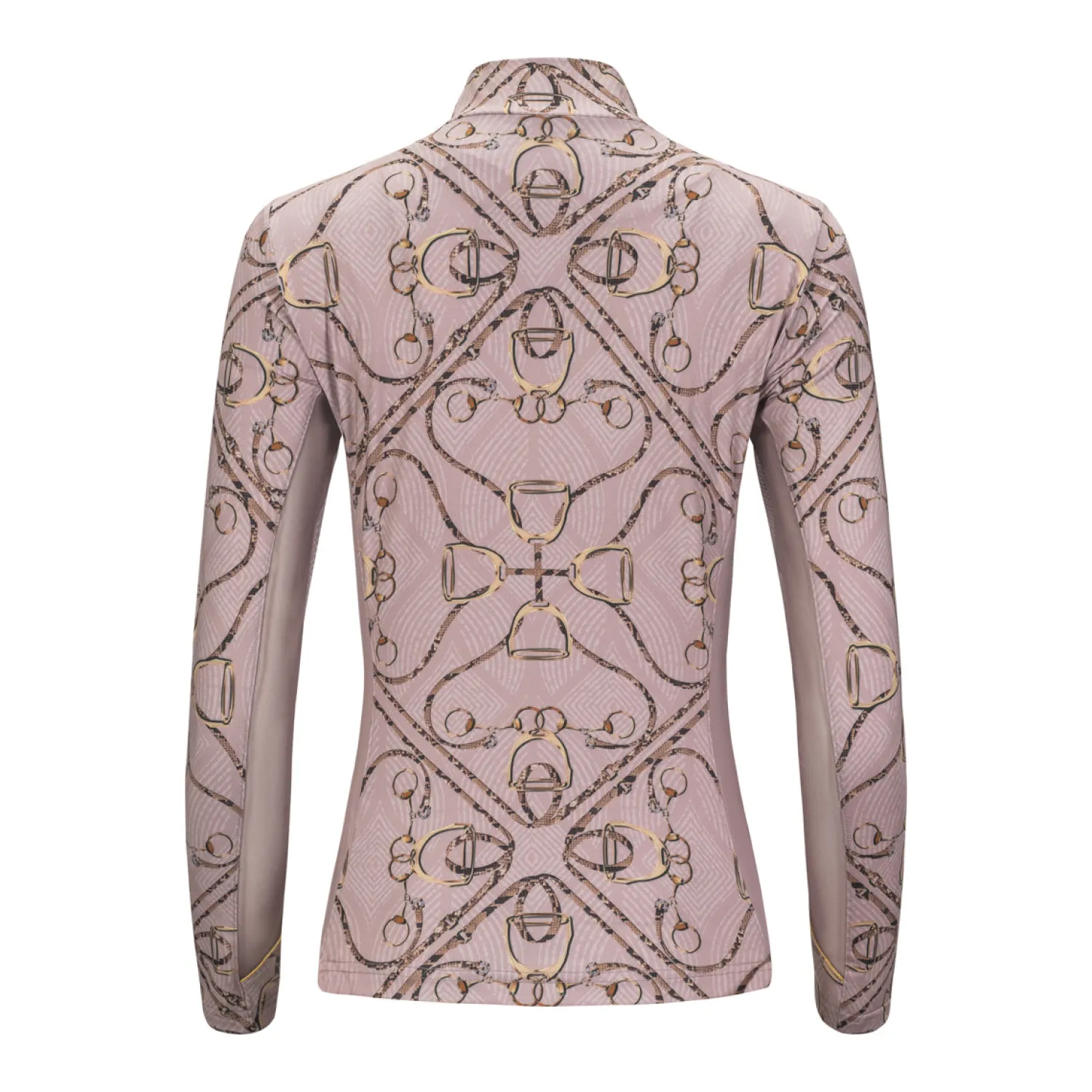 ARISTA EQUESTRIAN Arista® Golden Stirrups Quarter-Zip Long Sleeve Sun Shirt Peony