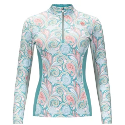 Hot ARISTA EQUESTRIAN Arista® Ladies’ Viva Quarter-Zip Long Sleeve Shirt Light Verdigris