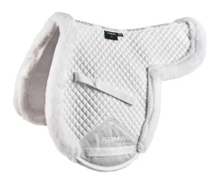 Hot SHIRES EQUESTRIAN ARMA SupaFleece-Lined Shaped Pad White