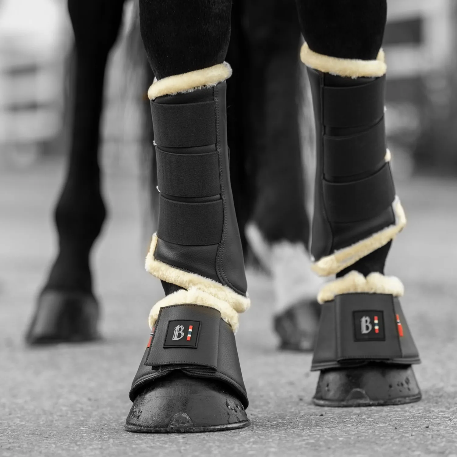 New EQUINAVIA B Vertigo Wellington Fleece-Top Bell Boots Black