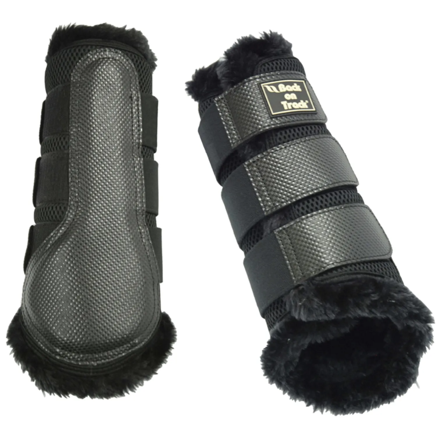Outlet BACK ON TRACK BOT LL Back on Track® 3D Mesh Splint Boots with Faux Fur Black