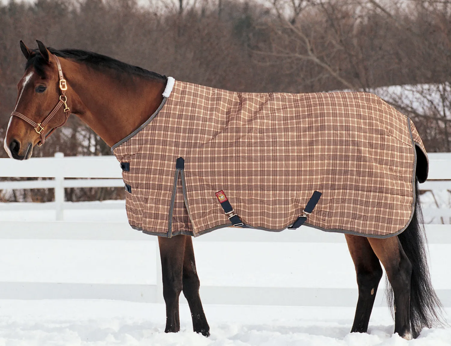 Best JACKS MFG Baker® Medium Weight Turnout Blanket Original Plaid