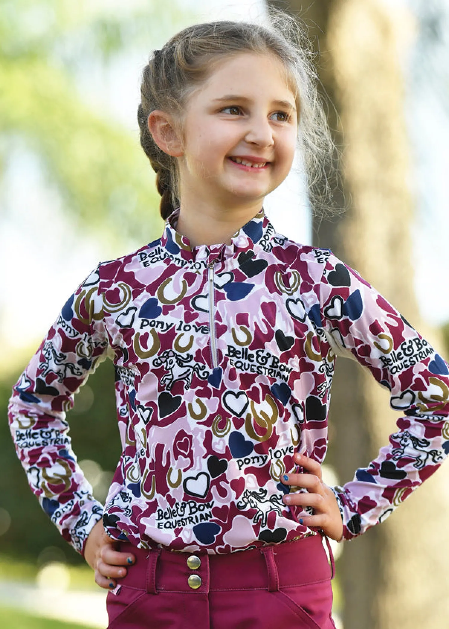 Outlet BELLE AND BOW EQSTRN Belle & Bow Equestrian Girls’ Long Sleeve Sun Shirt