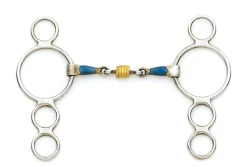 New ERS Centaur® Blue Steel Double-Jointed Disc 3-Ring Gag Bit Stainless