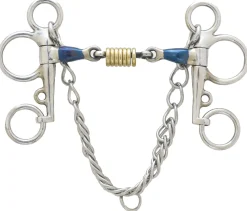 ERS Centaur® Blue Steel Double-Jointed Disc Tom Thumb Pelham Bit Stainless