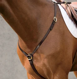 TORY LEATHER DS Brass Fitted Breastplate Brown