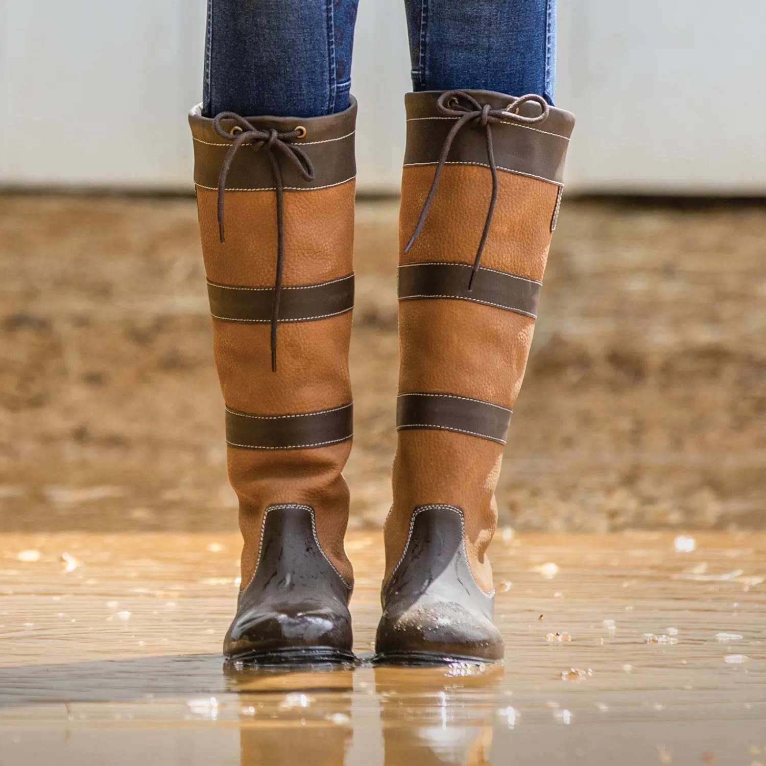 Clearance GLOBAL EXPORTS DS Chevron H2O Boots Brown