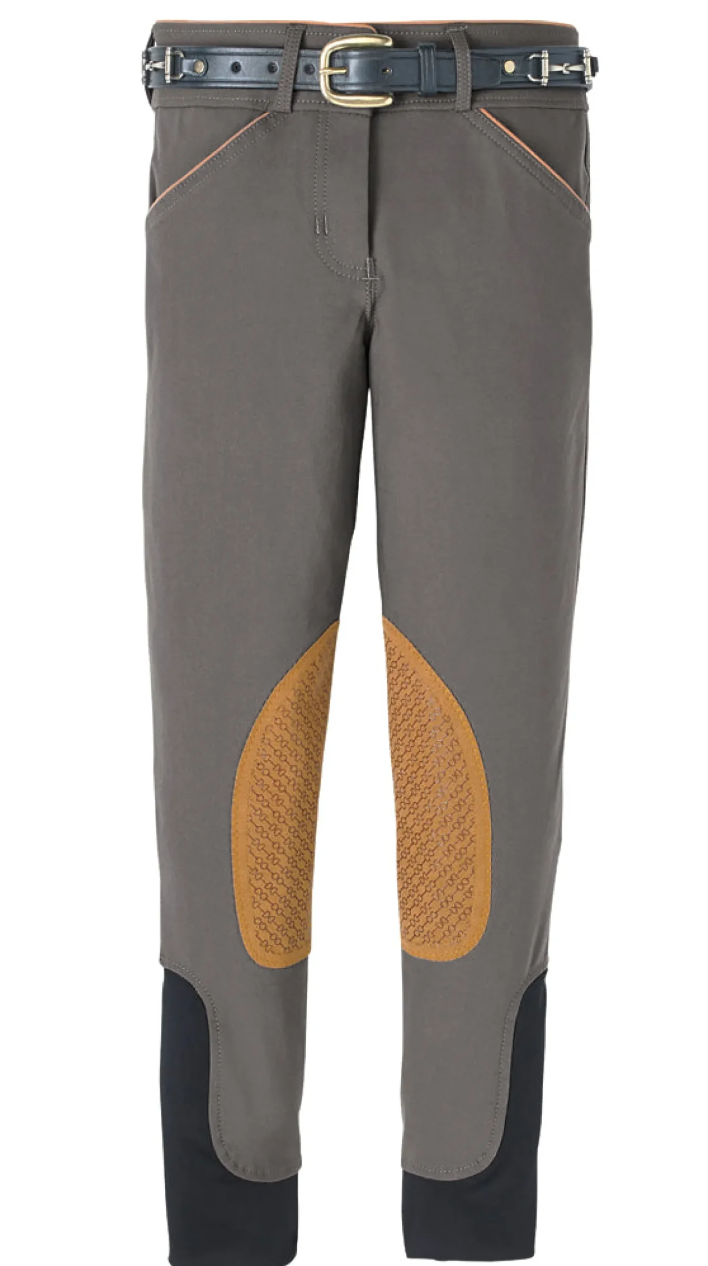 Hot KARAN LETEX DS Girls' Beverly Double-Grip Knee-Patch Breech Grey