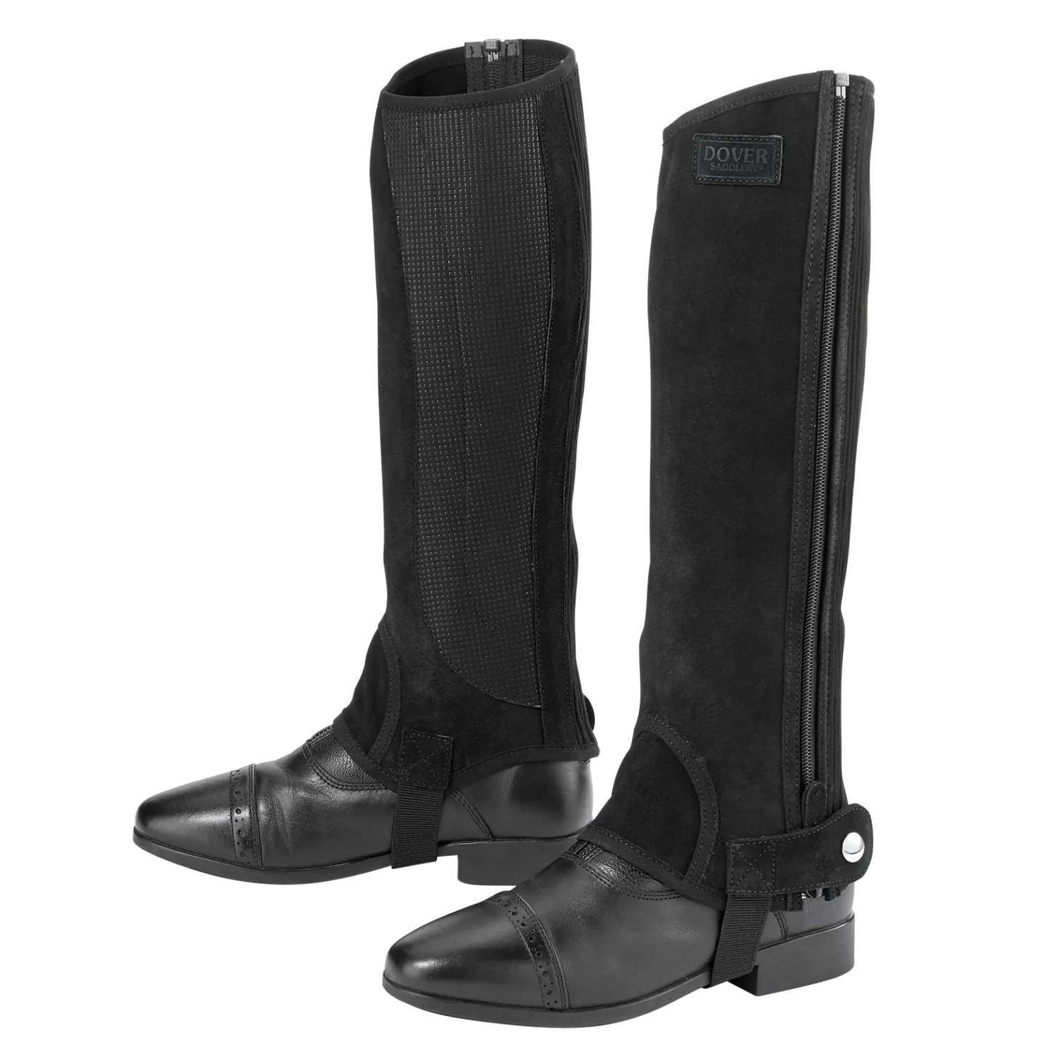 Outlet S.K. SHOES AND BOOTS DS Suede Half Chaps with Silicone Grip Patch