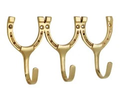 Clearance BURLINGHAM-BRASS DS Triple Horseshoe Hook