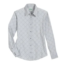 Clearance ORIG MADRAS SHIRT CO DS Ladies’ Anza Long Sleeve Shirt Silver Damask