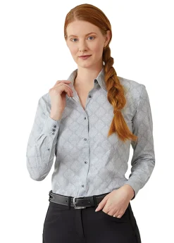 Clearance ORIG MADRAS SHIRT CO DS Ladies’ Anza Long Sleeve Shirt Silver Damask