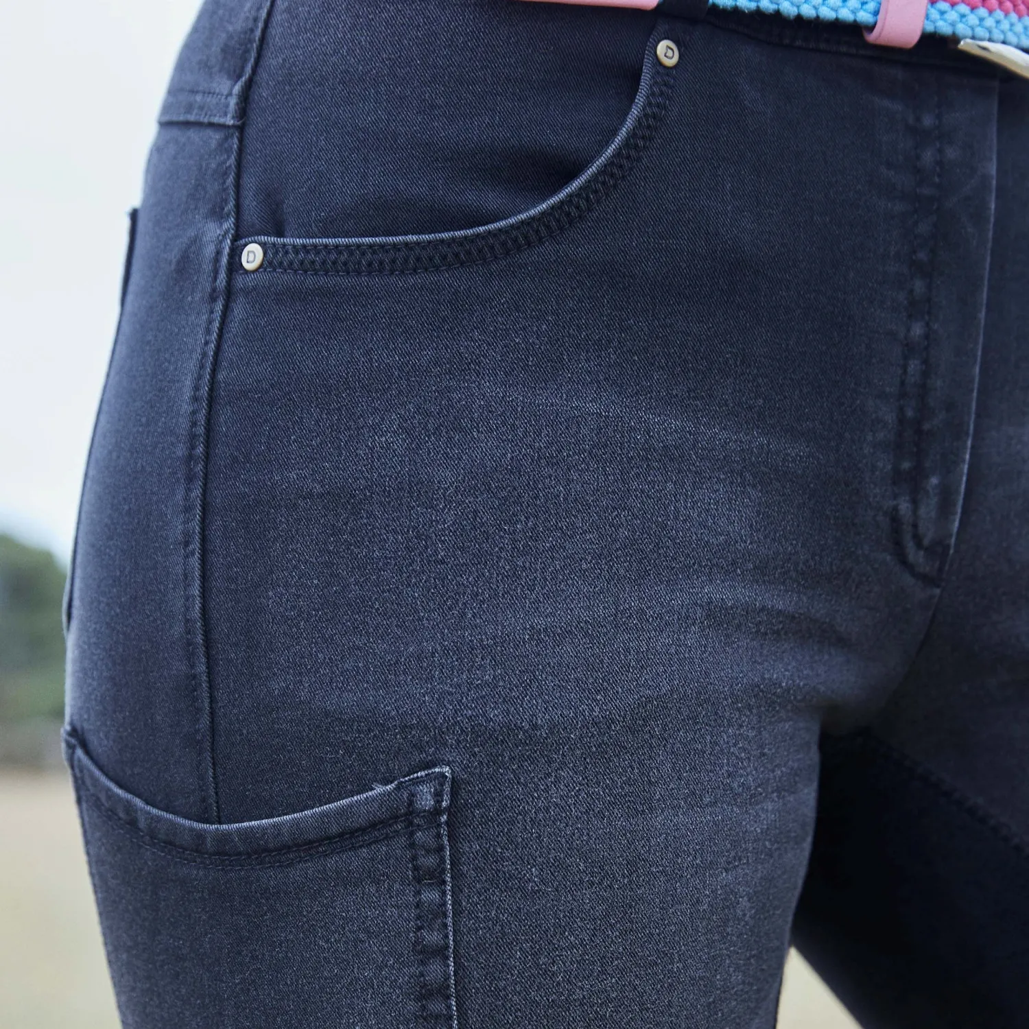 Outlet WEATHERBEETA Dublin® Ladies’ Shona Full-Seat Denim Breech Blue Denim/Navy