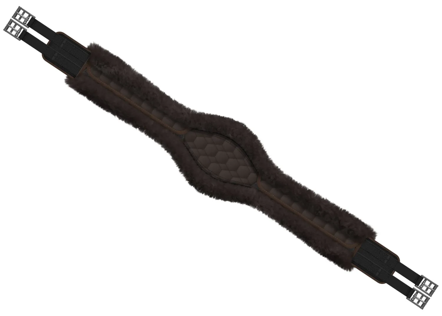 Best WORLD EQUSTRN BRNDS E.A. Mattes Contoured Long Girth with Detachable Cover Brown