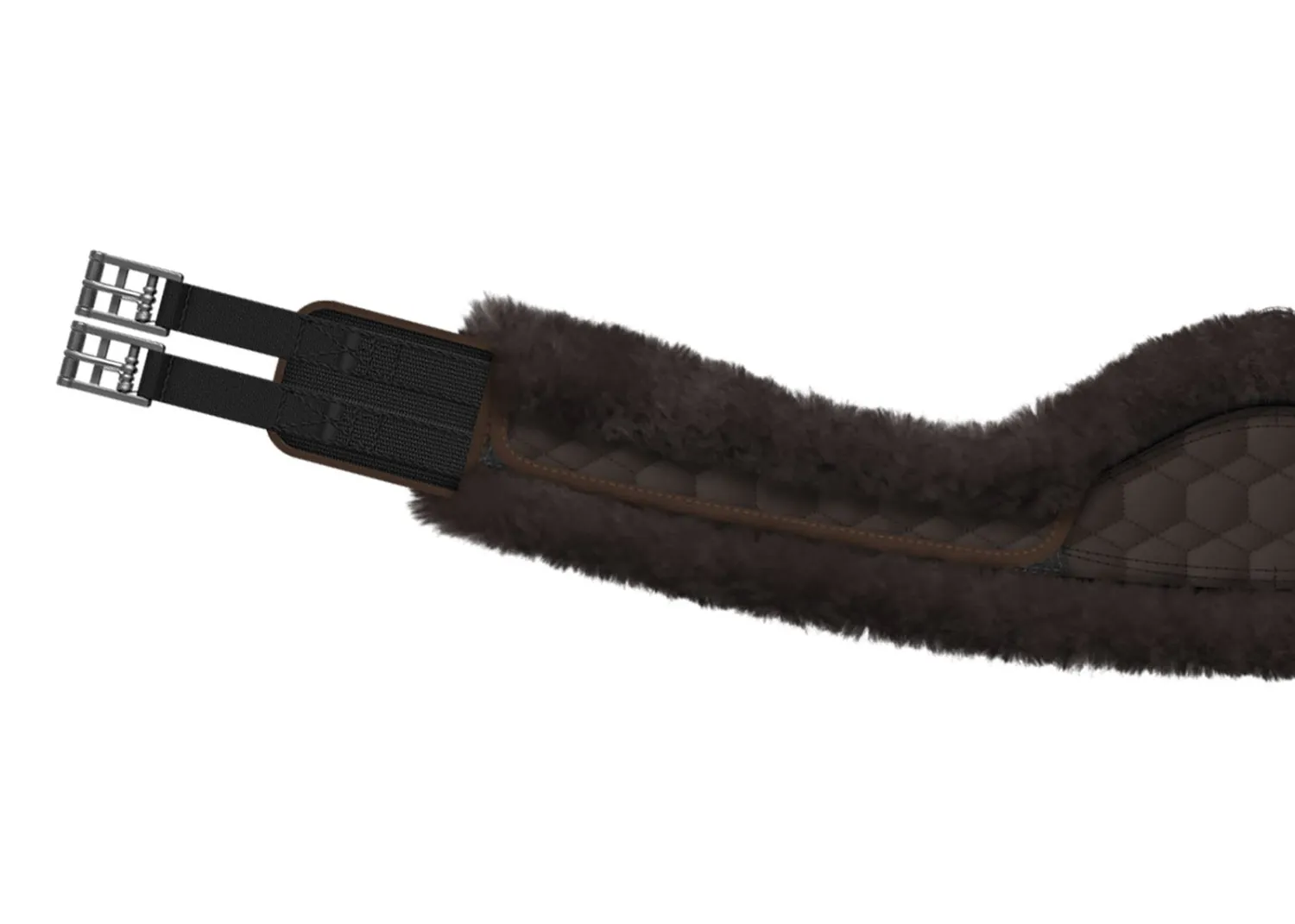 Best WORLD EQUSTRN BRNDS E.A. Mattes Crescent Long Girth with Detachable Cover Brown