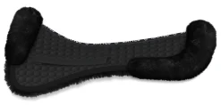 Sale WORLD EQUSTRN BRNDS E.A. Mattes Platinum EWWA Sheepskin Dressage Half Pad with Rear Trim