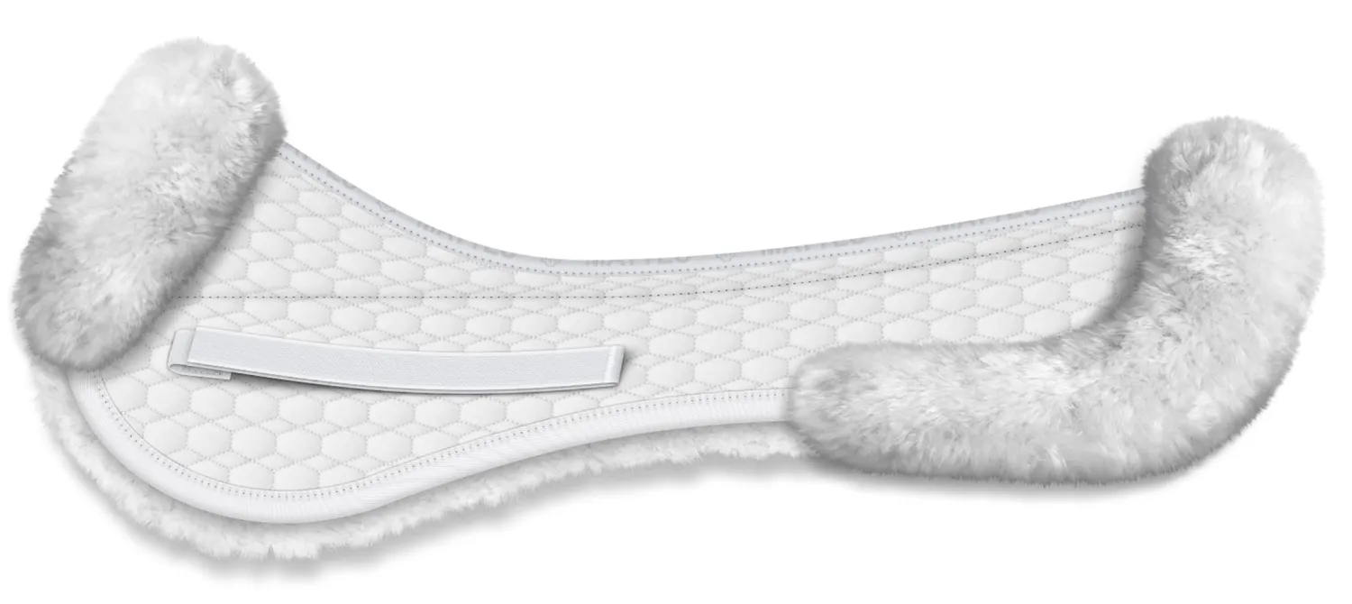 Outlet WORLD EQUSTRN BRNDS E.A. Mattes Platinum EWWA Sheepskin All-Purpose Half Pad with Rear Trim