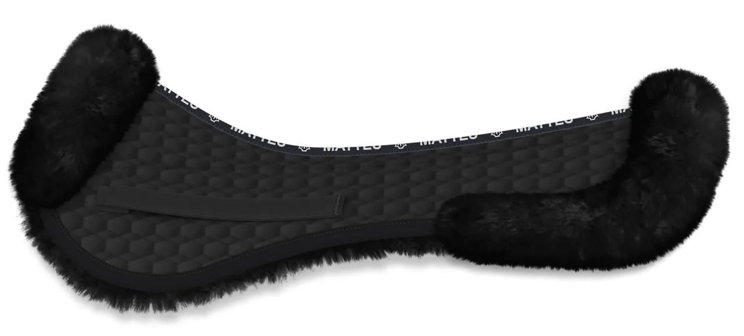 Outlet WORLD EQUSTRN BRNDS E.A. Mattes Platinum EWWA Sheepskin All-Purpose Half Pad with Rear Trim