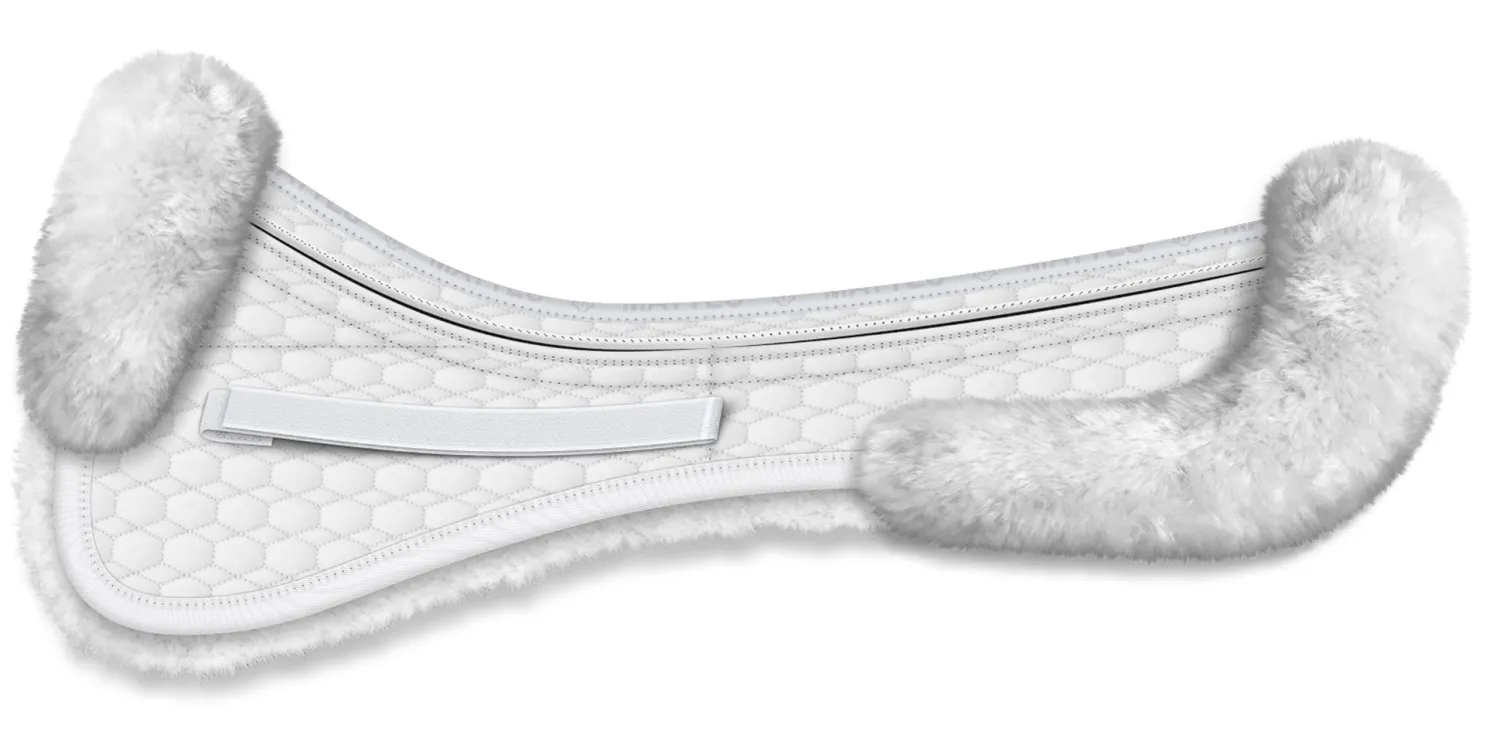 Sale WORLD EQUSTRN BRNDS E.A. Mattes Platinum EWWA Sheepskin Dressage Correction Half Pad with Rear Trim