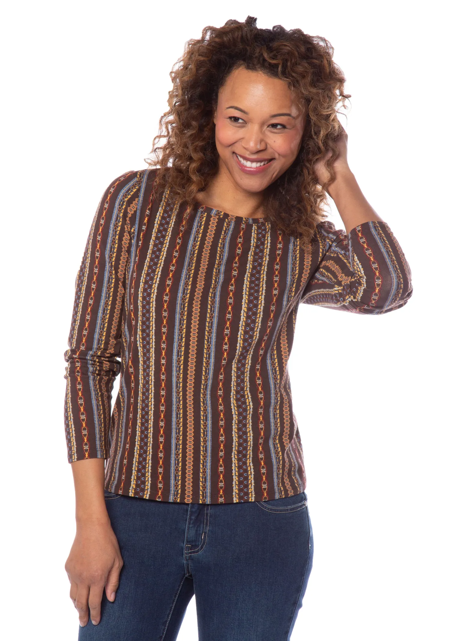 Hot KERRITS EQL by ® Ladies’ Organic Cotton Long Sleeve Print Top
