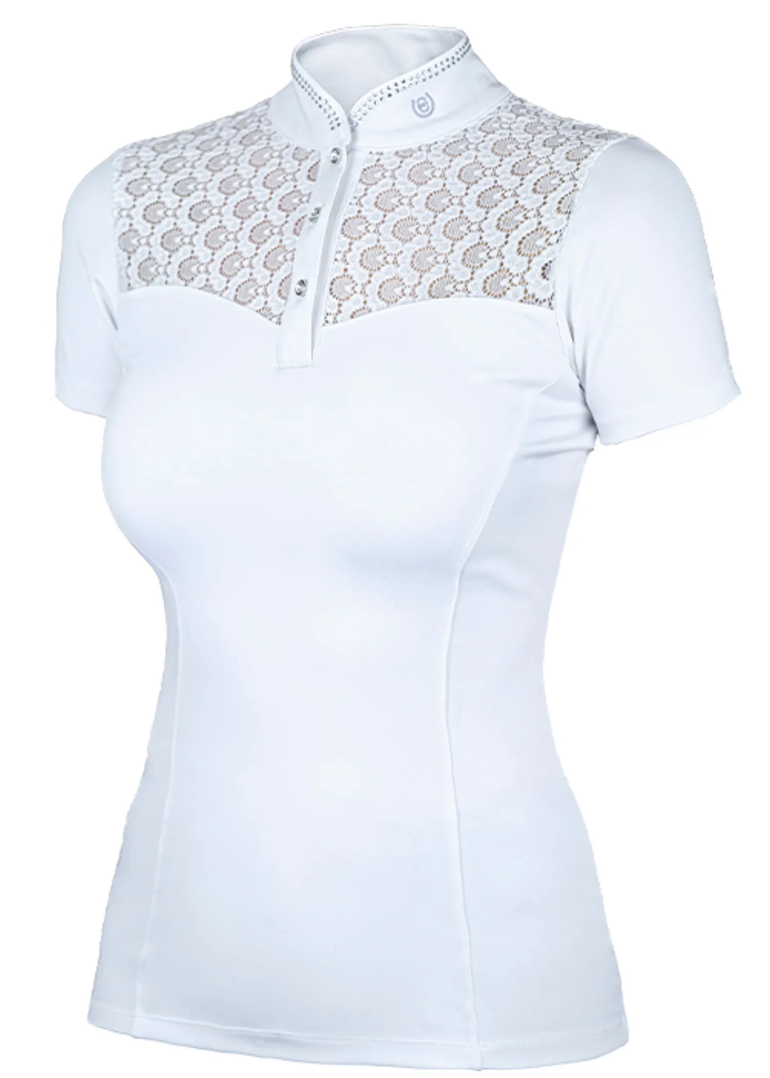 Hot EQUESTRIAN STOCKHOLM Ladies’ Crystal Champion Short Sleeve Shirt White