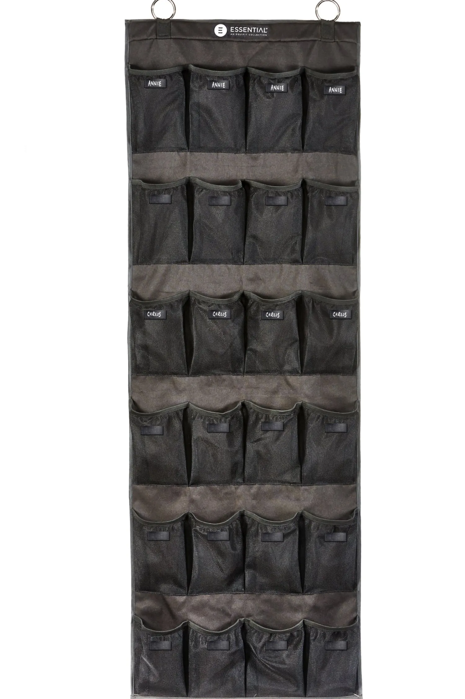 Online EQUIFIT ® Essential Hanging 24-Pocket Horse Boot Organizer with ID Patches Black