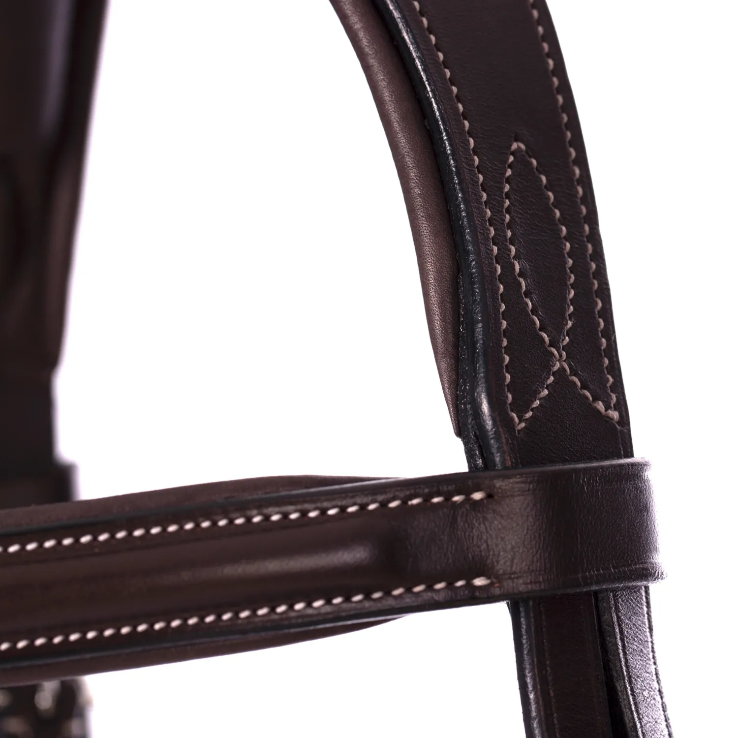 Clearance EQUINAVIA Valkyrie Fancy-Stitched Hunter Bridle & Reins Chocolate Brown