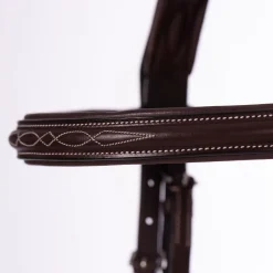 Clearance EQUINAVIA Valkyrie Fancy-Stitched Hunter Bridle & Reins Chocolate Brown