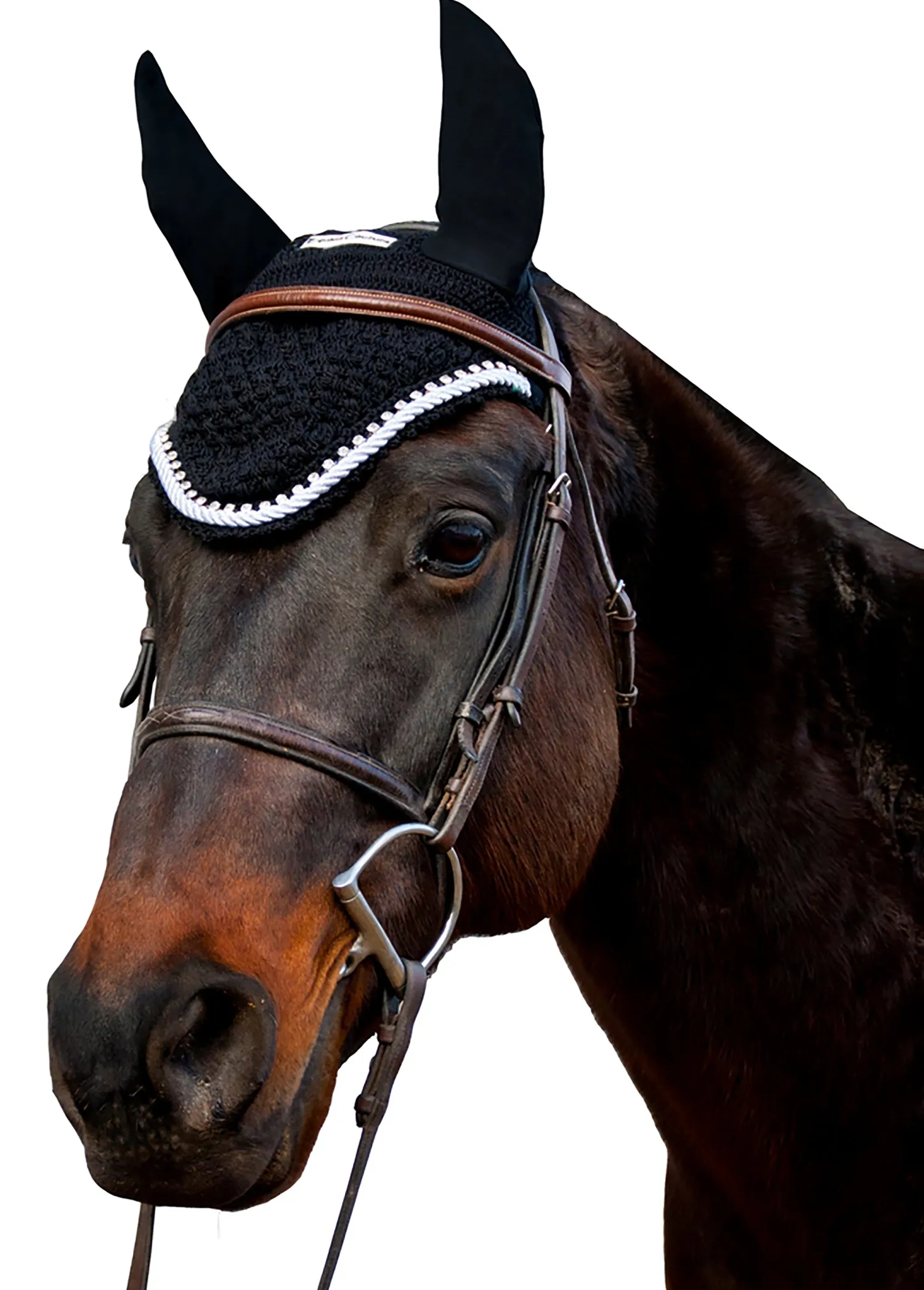 Online JPC EQUESTRIAN Equine Couture™ Fly Bonnet with Piping and Crystals
