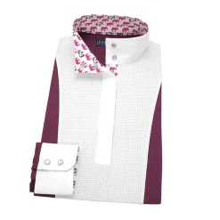 Discount ESSEX CLASSICS Girls’ Performance Long Sleeve Show Shirt Peeps 2 Dark Plum