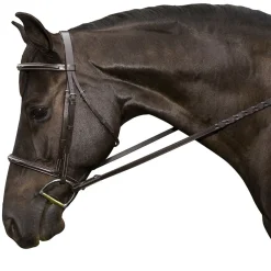Clearance INT RIDING HELMET Flex Rider Fancy-Stitched Raised Snaffle Hunter Bridle Chocolate