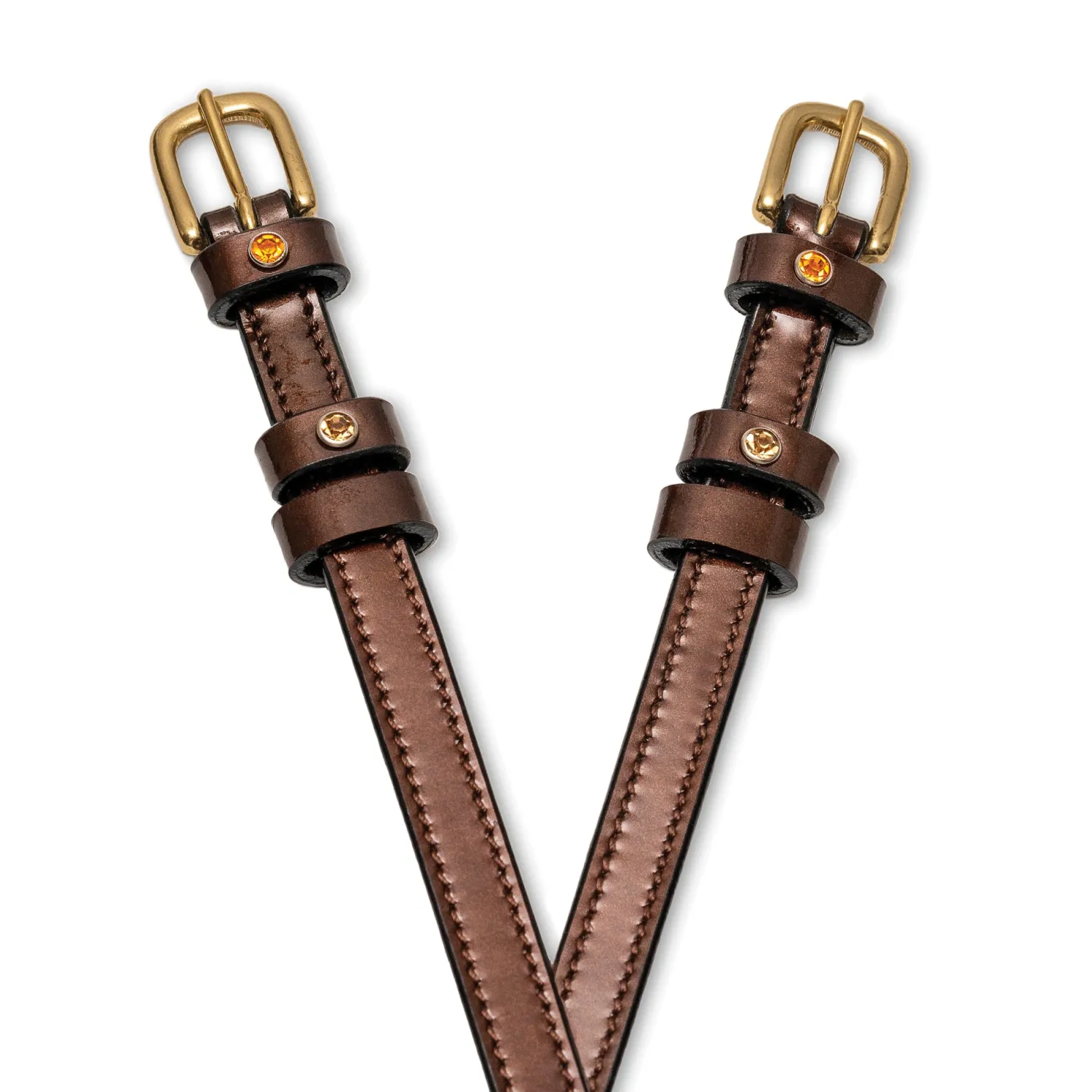 Discount HALTER EGO ® Catalonia Leather Spur Straps Metallic Bronze Patent