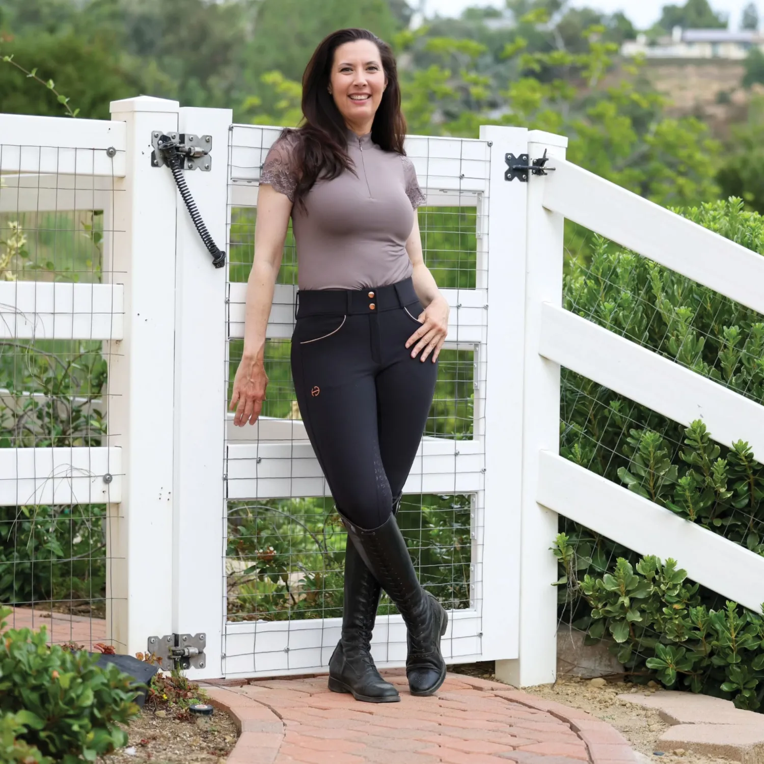 Outlet HALTER EGO Evolution Ladies’ Mid-Waist Full-Seat Breech Black/Gold