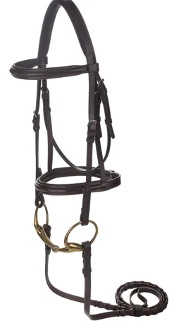 Clearance JPC EQUESTRIAN Henri de Rivel Advantage Mono Crown Padded Bridle Havana