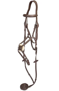 Outlet JPC EQUESTRIAN Henri de Rivel Kushy Plain Raised Figure-8 Bridle Havana