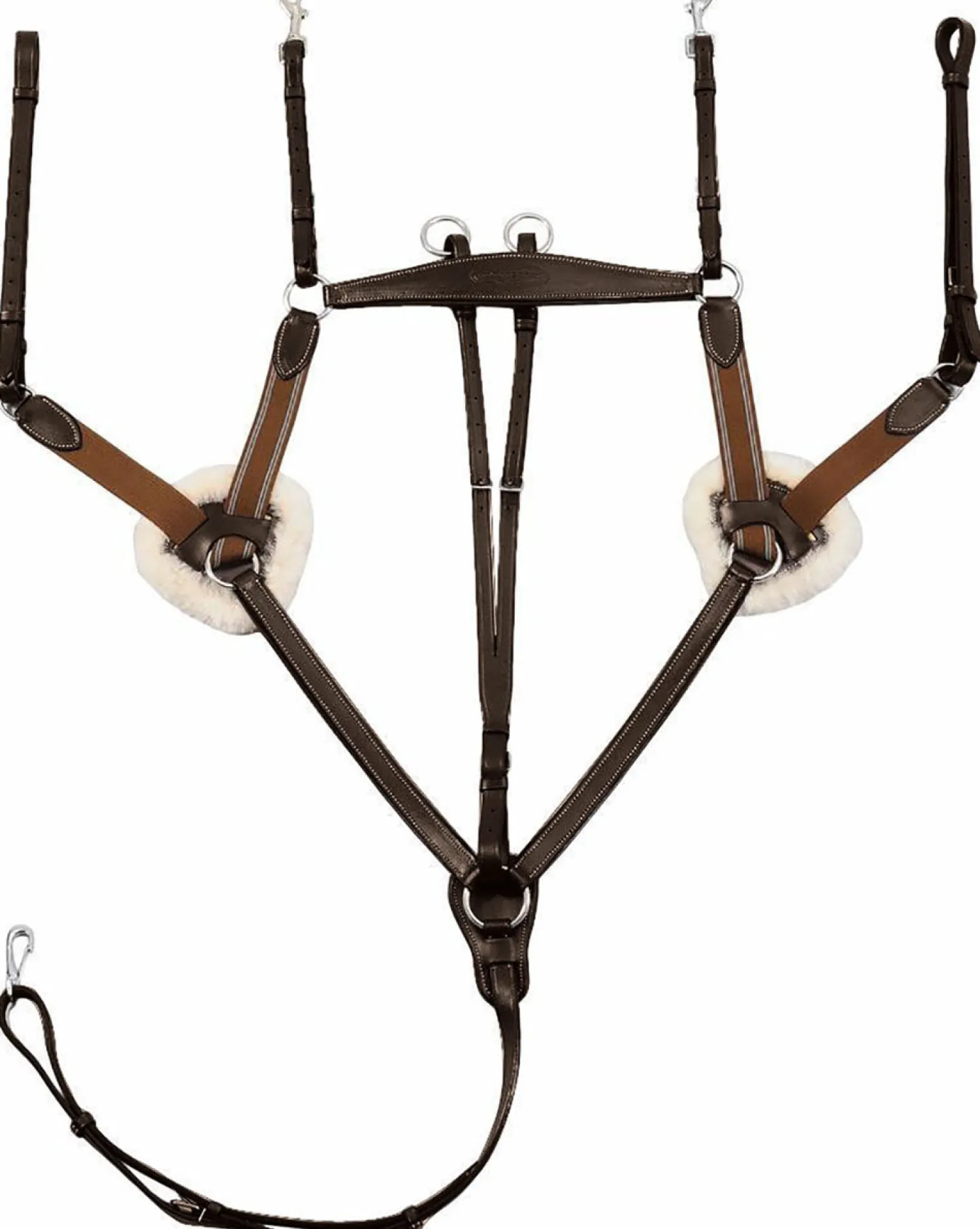 Best JPC EQUESTRIAN Henri de Rivel Pro 5-Point Elastic Breastplate Martingale with Running Attachment