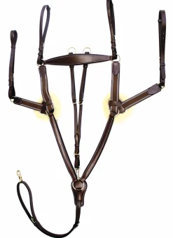 Best JPC EQUESTRIAN Henri de Rivel Pro 5-Point Elastic Breastplate Martingale with Running Attachment