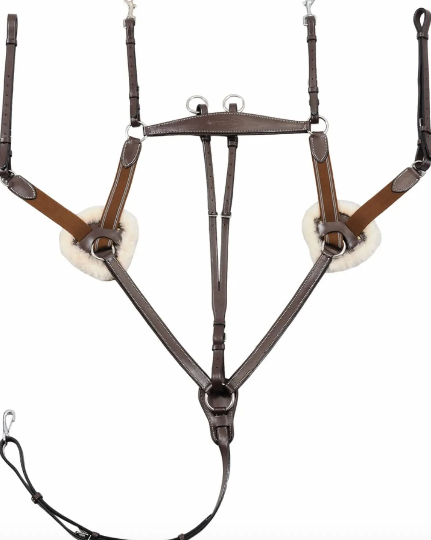 Best JPC EQUESTRIAN Henri de Rivel Pro 5-Point Elastic Breastplate Martingale with Running Attachment