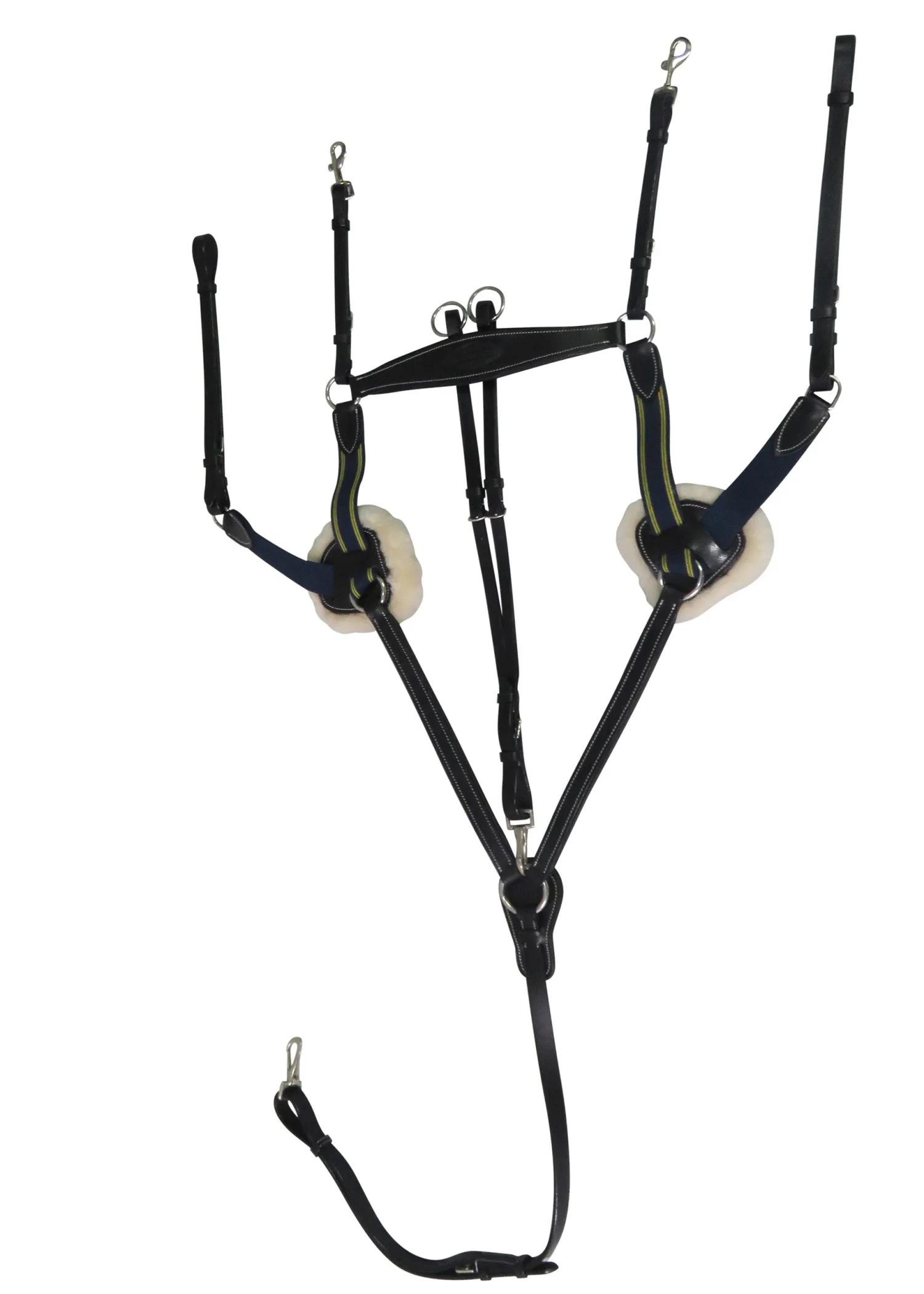Best JPC EQUESTRIAN Henri de Rivel Pro 5-Point Elastic Breastplate Martingale with Running Attachment