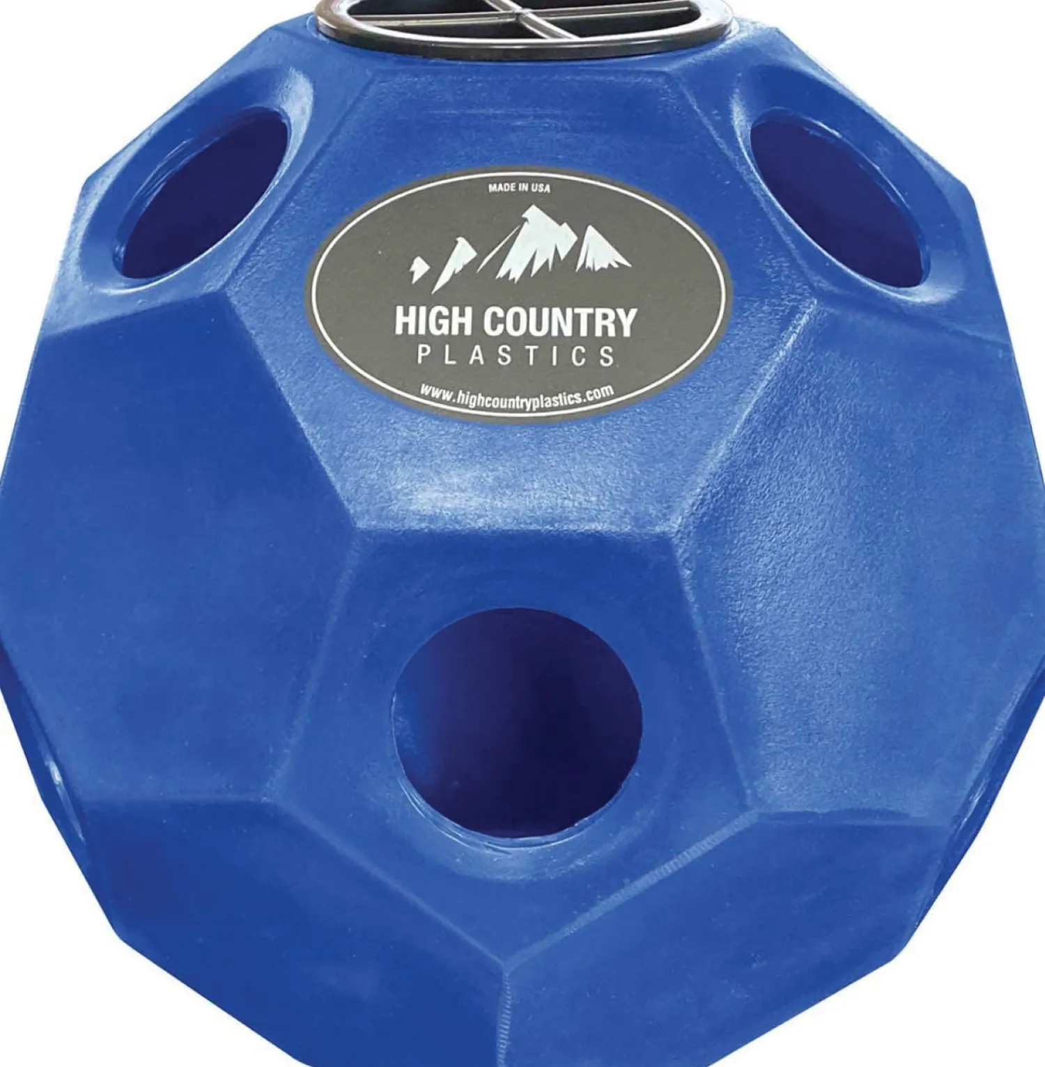 ANIMAL HEALTH INTERNATIONAL High Country Plastics Hay Play Horse Feeder Ball Blue
