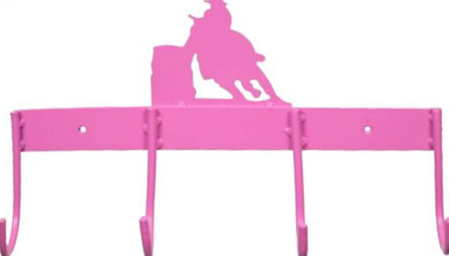 Sale SHILOH STABLES TACK 4-Hook Flat Tack Rack with Barrel Horse Silhouette