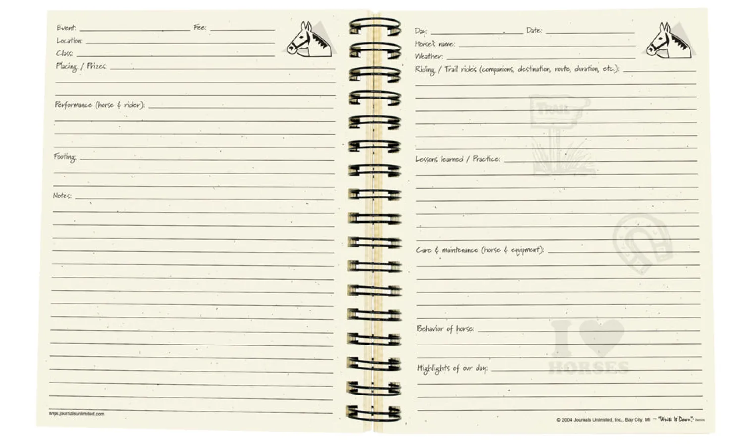 Online JOURNALS UNLIMITED Horses – A Rider’s Journal Brown