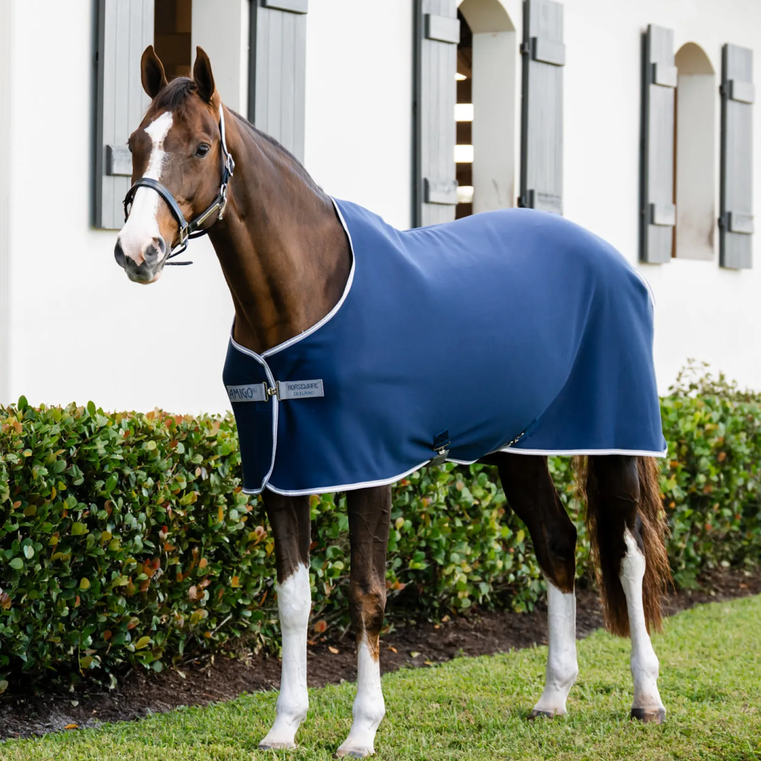 Best HORSEWARE ® Ireland Amigo® Jersey Cooler Navy/Titanium Grey