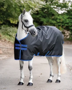 Online HORSEWARE ® Ireland Amigo® Ripstop 900D 200 Gram Standard Neck Pony Turnout Black/Classic Blue