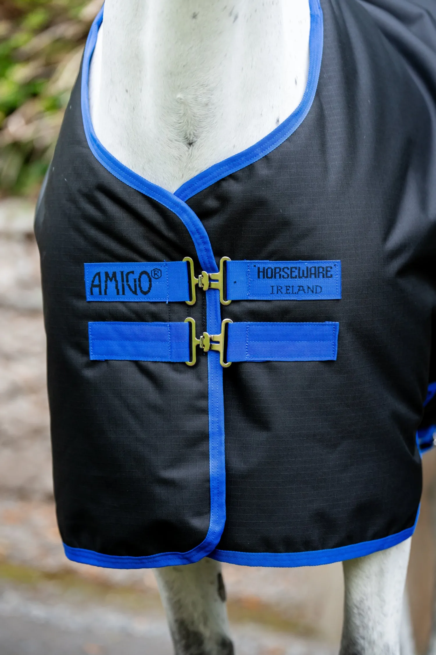 Best HORSEWARE ® Ireland Amigo® Ripstop 900D 100 Gram Plus Pony Turnout Black/Classic Blue