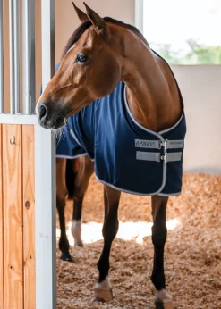 Clearance HORSEWARE ® Ireland Amigo® Stable Sheet–Core Color Navy/Titanium Grey/Silver