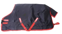 Discount HORSEWARE ® Ireland Rambo® Original 1000D Medium-Weight Turnout Blanket–200G Navy/Red