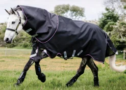 Discount HORSEWARE ® Ireland Rambo® Supreme Medium-Weight Vari-Layer® Turnout Blanket Navy/Burgundy/Dusty Blue