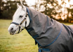 Outlet HORSEWARE ® Ireland Rhino® Plus HexStop Vari-Layer® 250 Gram Medium-Weight Turnout Blanket Grey/Indigo/Navy